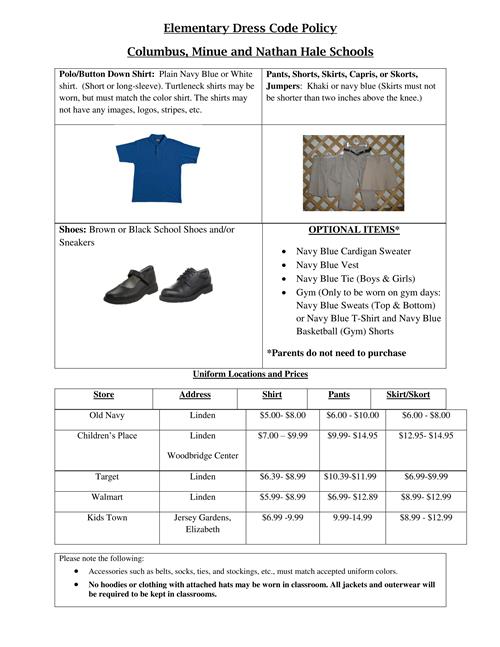  Columbus School Dress Code
